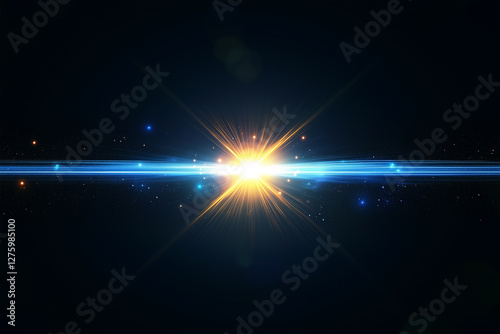 Natural Sunlight with Lens Flare on Dark Background