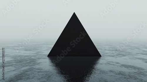 A black triangle floating in an endless void