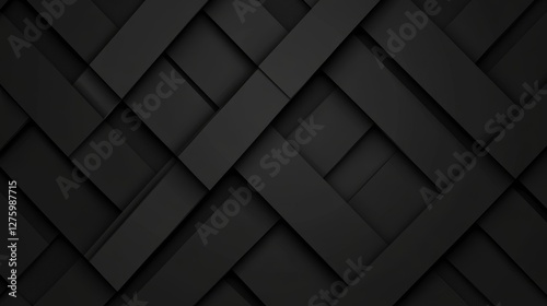 Wallpaper Mural Abstract black geometric pattern with layered textures creating depth and visual interest Torontodigital.ca