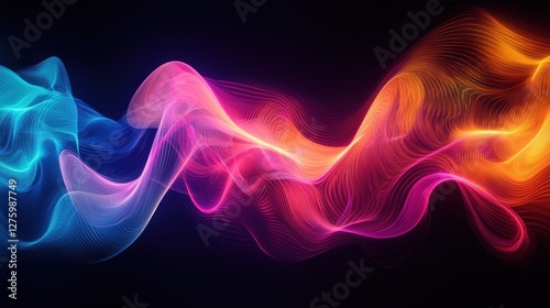 Abstract Colorful Waveform: A Symphony of Light and Color
