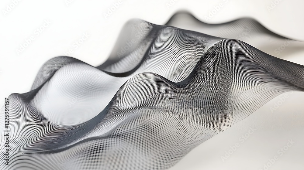 Naklejka premium Abstract gray waves, white background, design