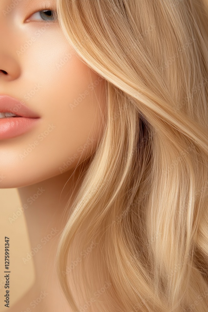 Blonde hair with soft shine and details Blonde hair with soft shine and details