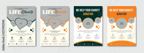 Fundraising Charity Flyer Donation Banner Charity Flyer Template Editable design for nonprofit events donations book drives and social causes Perfect for NGOs volunteers and fundraising campaigns