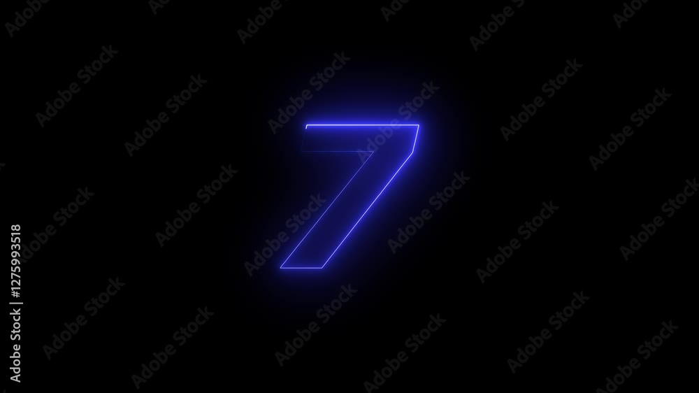 neon text 7 number countdown icon background 4k animation neon text 7 number countdown icon background 4k animation