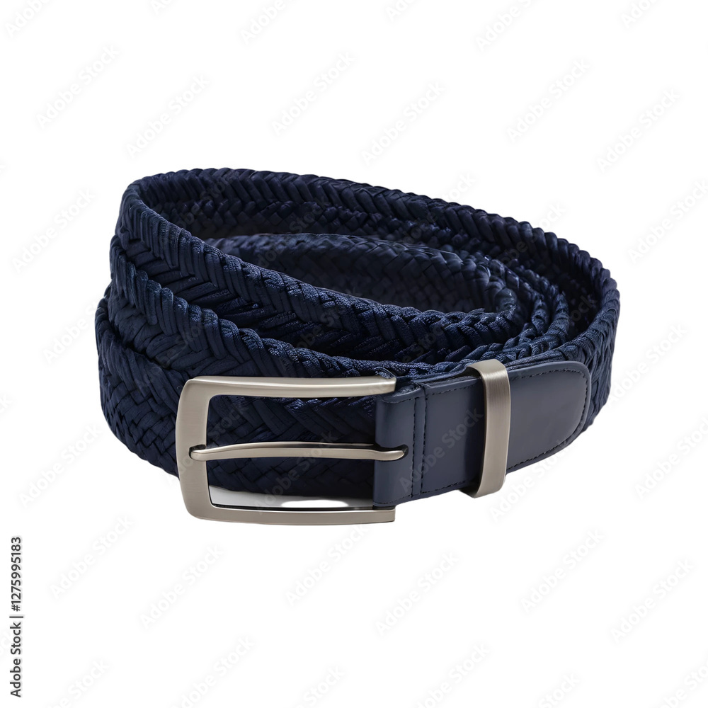 Stylish Navy Woven Belt for Men with Durable Metal Buckle - Perfect for Casual and Formal Outfits. Stylish Navy Woven Belt for Men with Durable Metal Buckle - Perfect for Casual and Formal Outfits.