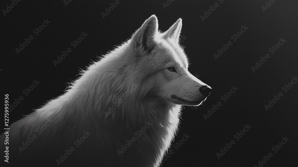 Fototapeta premium a Wolf on black background