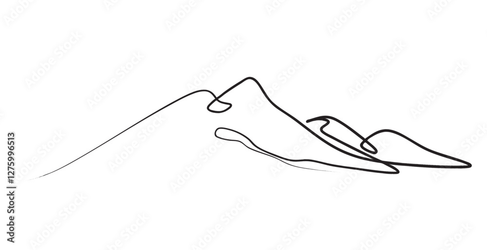 Fototapeta premium Mountain line art
