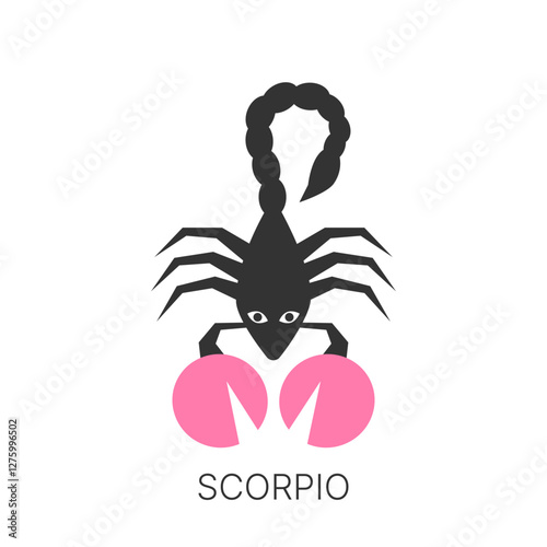 Zodiac signs. Scorpio. Minimalistic style. Trendy vector illustration.