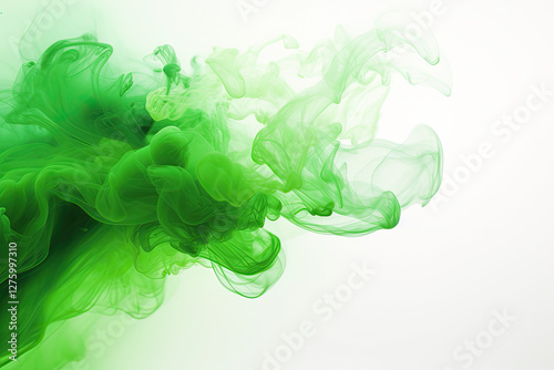 green smoke on white background