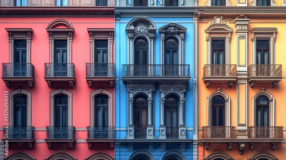 Obraz premium Historical Building Exterior Facade in Milan, Italy