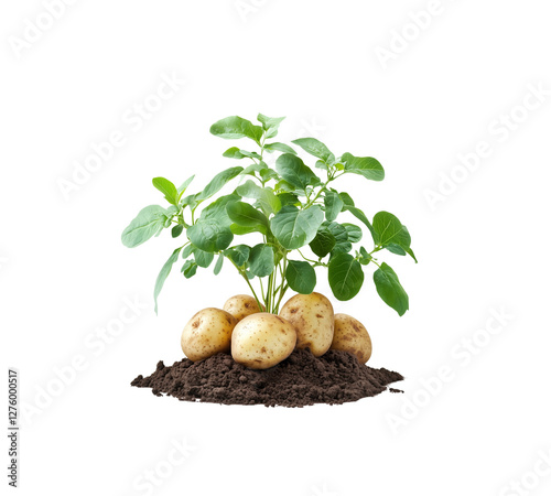 potato tree isolated on transparent background 