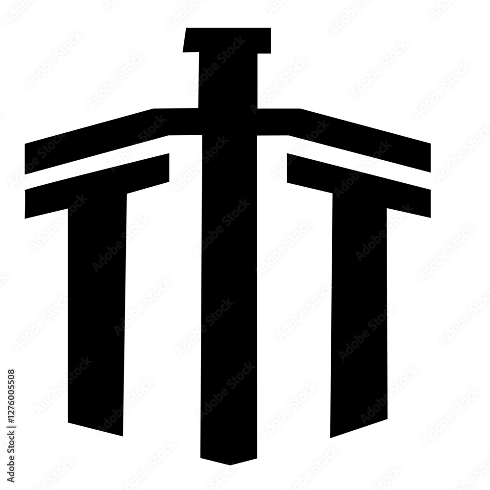 TT sword logo design isolated on a white background TT sword logo design isolated on a white background