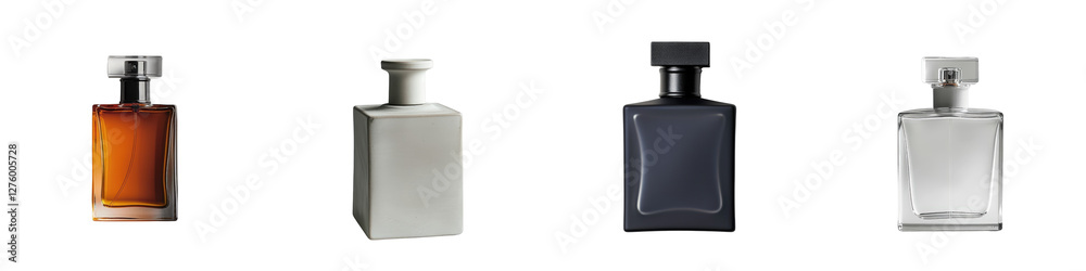 Minimalist Square Perfume Bottle Collection with Matte Finish in Diverse Shades for Elegant Presentation