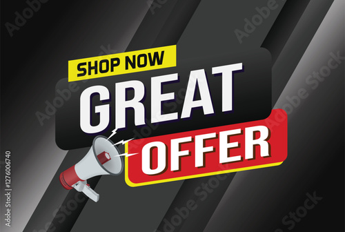 great offer poster banner graphic design icon logo sign symbol social media website coupon market

