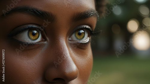 Letterbox view of black woman eyes,generative.ai
