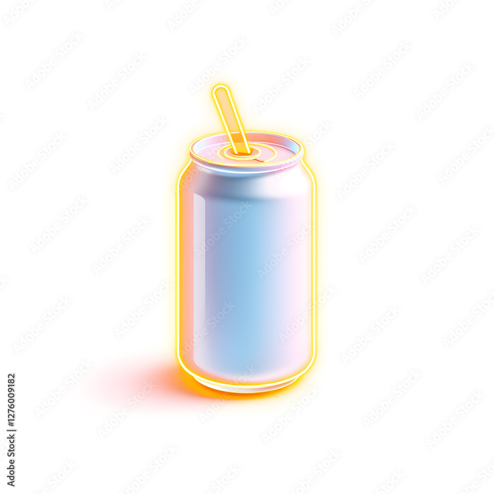 Canteen holographic 3D icon. neon symbol vector illustration isolated on white background. Generative AI Canteen holographic 3D icon. neon symbol vector illustration isolated on white background. Generative AI