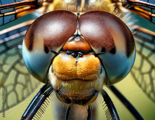 Dragonfly Eyes Up Close – The intricate, multifaceted structure of a dragonfly’s compound eyes photo