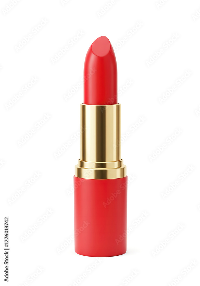 red lipstick realistic 3D isolated on white background red lipstick realistic 3D isolated on white background