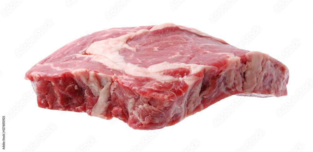 Obraz premium Piece of raw beef meat isolated on white