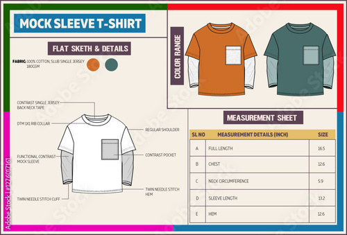 Toddler Boys Mock Sleeve Crew Neck T-Shirt Tech Pack.