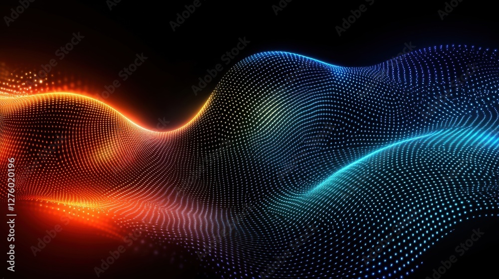 abstract colorful wave of light particles abstract colorful wave of light particles