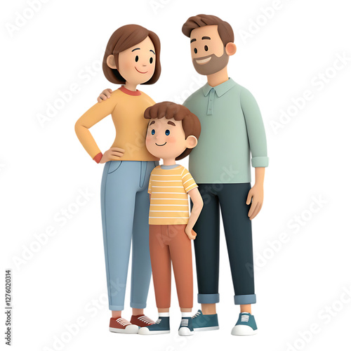 3d a family of three people