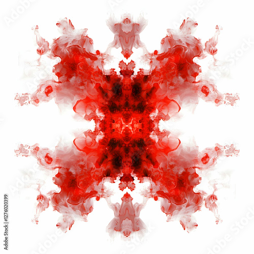 Abstract symmetrical red smoke design photo