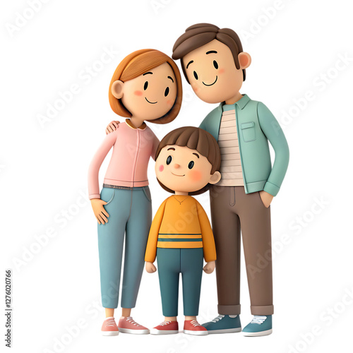 3d a family of three people