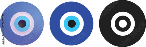 Evil Eye, Turkish Eyes. Nazar amulet vector flat icon. Isolated nazar eye emoji illustration