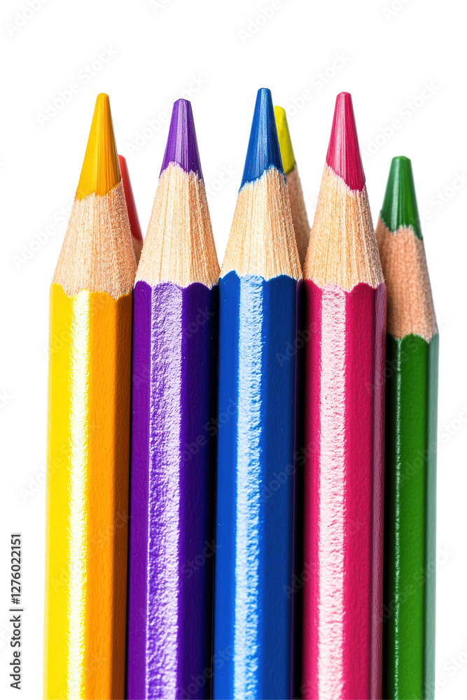 Isolated Close-Up of Colourful Pencils Isolated Close-Up of Colourful Pencils