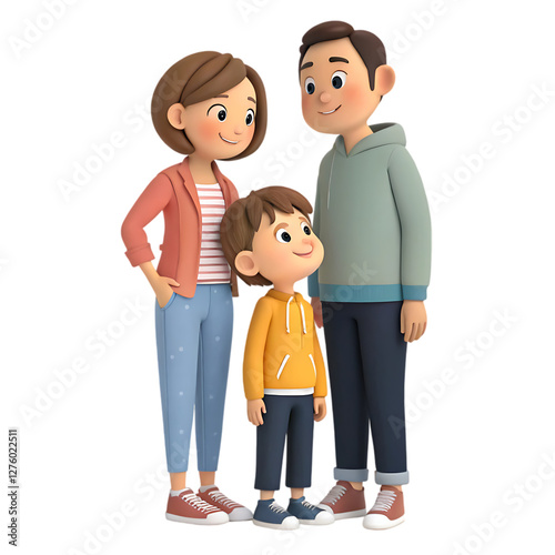 3d a family of three people