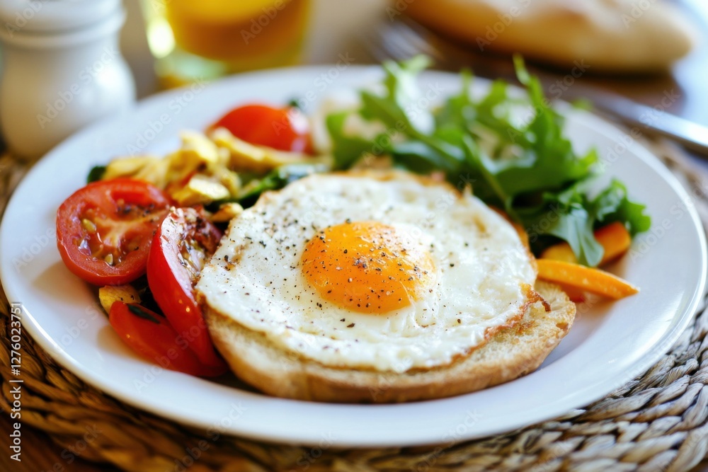 Deliciously arranged nutritious breakfast served on a sunny morning with fresh ingredients Deliciously arranged nutritious breakfast served on a sunny morning with fresh ingredients