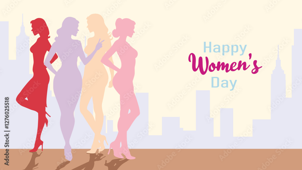 Vector Women's Day Celebration Illustration – Elegant Female Silhouettes, 8 March Greeting Card, Feminine Empowerment Art Vector Women's Day Celebration Illustration – Elegant Female Silhouettes, 8 March Greeting Card, Feminine Empowerment Art