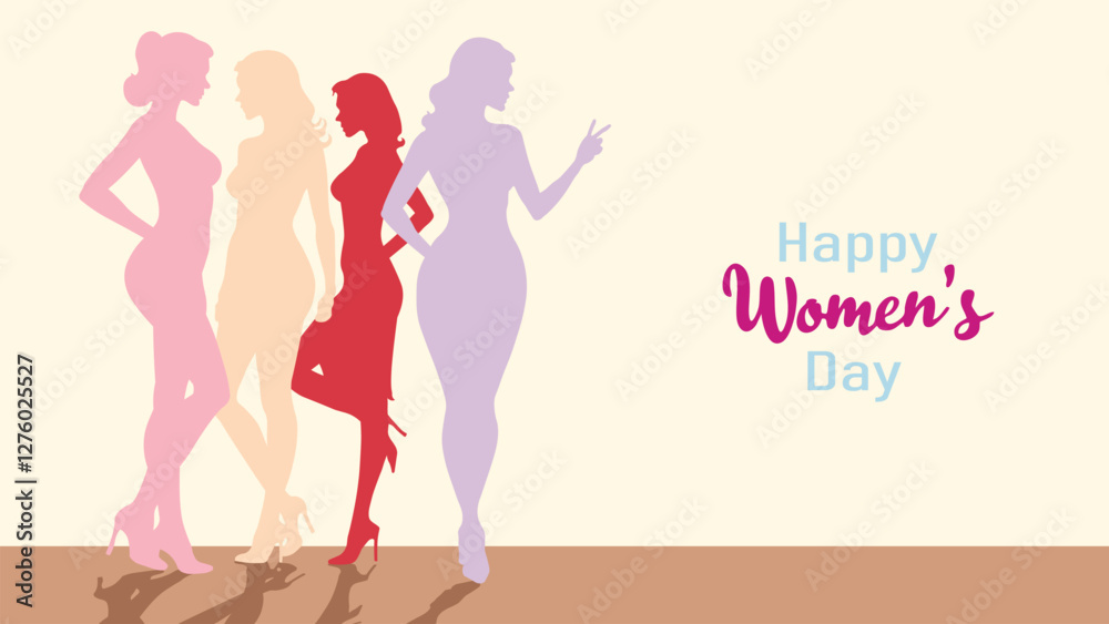 Vector Women's Day Celebration Illustration – Elegant Female Silhouettes, 8 March Greeting Card, Feminine Empowerment Art Vector Women's Day Celebration Illustration – Elegant Female Silhouettes, 8 March Greeting Card, Feminine Empowerment Art
