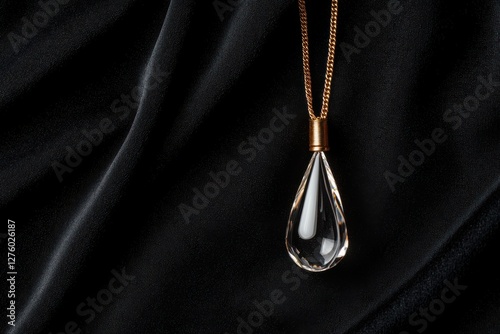 Suspended luxury crystal structure velvet display jewelry showcase elegance close-up prismatic beauty photo