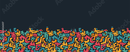 Hand drawn abstract seamless pattern, ethnic inspired background, simple style - great for textiles, banners, wallpapers, wrapping - vector design