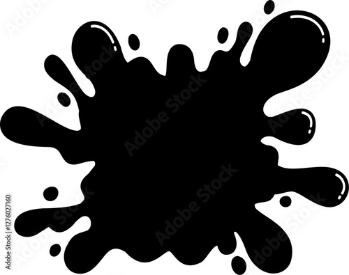 Hand drawn splash slime bubbles drops frame banner border background 