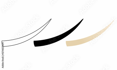 Elegant ivory tusk illustration in black, white, and beige. Perfect for wildlife themes, conservation awareness, logo design, and minimalist art projects photo