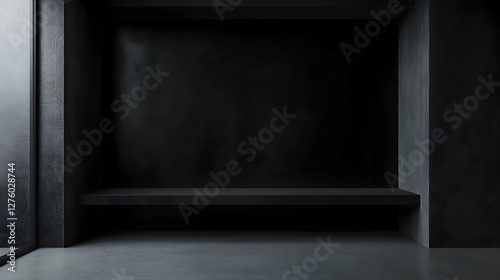 Modern Dark Interior Display Shelf photo