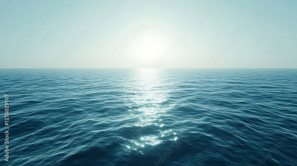 Fototapeta premium Serene Ocean Sunlight Reflecting On Water