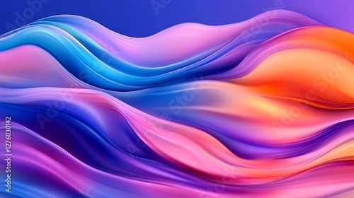 Abstract Colorful Swirling Waves of Liquid Design