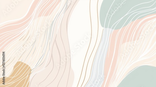 Abstract pastel background with flowing lines and shapes.