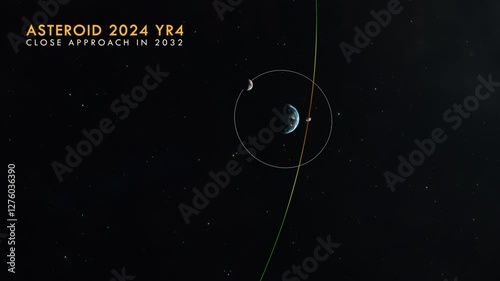 Asteroid 2024 YR4 Course Past Earth With Text