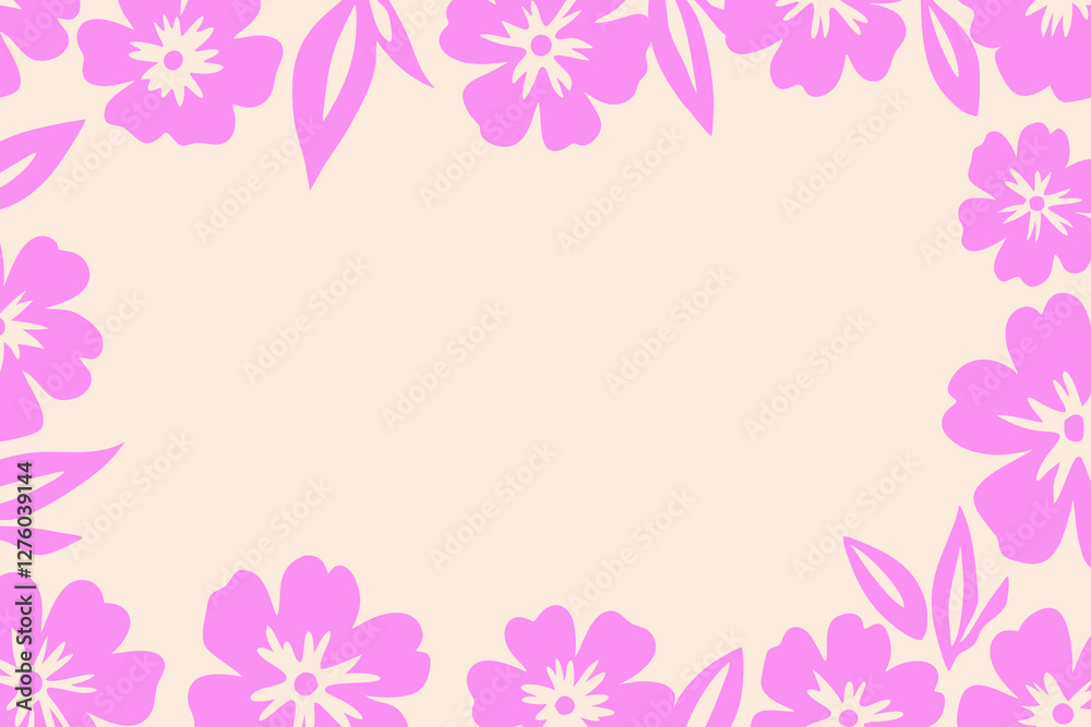 Trendy border with flowers trendy abstract floral design, place for a text Trendy border with flowers trendy abstract floral design, place for a text