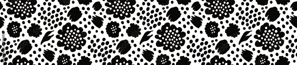 Fototapeta premium Floral trendy seamless pattern design. Pattern with floral for fabric, textiles, clothing, wrapping paper, cover, banner