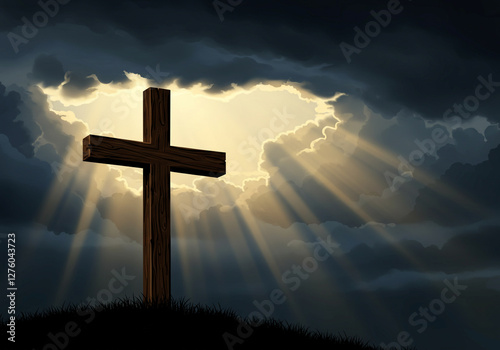 Wooden Christian Cross with...