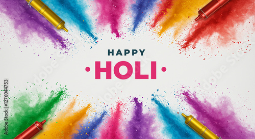 Happy Holi Dot Text Greetin...