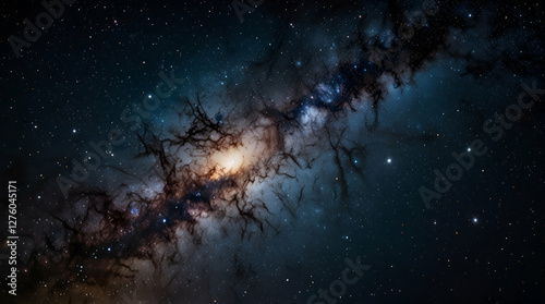 Stars and galaxy outer space sky night universe background,generative.ai
