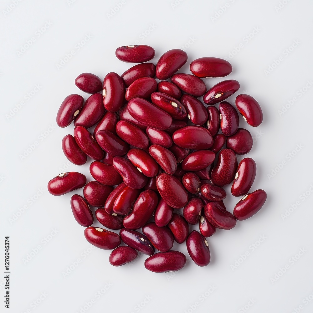 Heap of kidney beans on white background, top view. Heap of kidney beans on white background, top view.