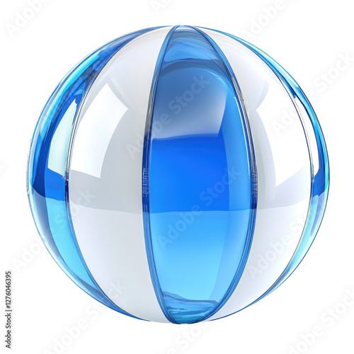Free Download Colorful Sphere with Blue and White Stripes isolated on png transparent background, cut out - GFXLoad